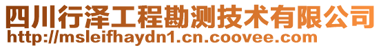 四川行澤工程勘測技術(shù)有限公司