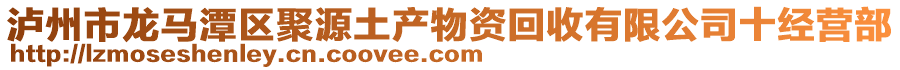 瀘州市龍馬潭區(qū)聚源土產(chǎn)物資回收有限公司十經(jīng)營部