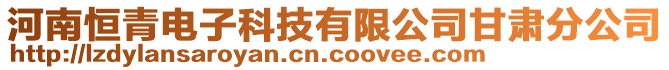 河南恒青電子科技有限公司甘肅分公司