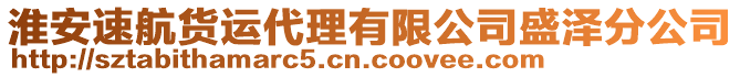 淮安速航貨運(yùn)代理有限公司盛澤分公司