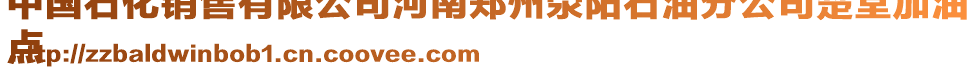 中國石化銷售有限公司河南鄭州滎陽石油分公司楚堂加油
點(diǎn)