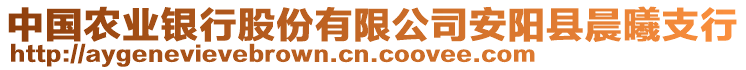 中國(guó)農(nóng)業(yè)銀行股份有限公司安陽縣晨曦支行