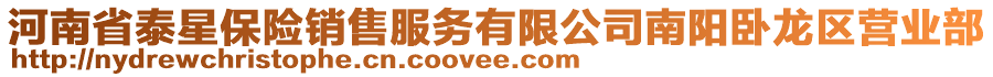 河南省泰星保險銷售服務有限公司南陽臥龍區(qū)營業(yè)部