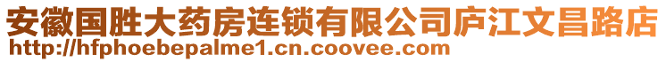 安徽國勝大藥房連鎖有限公司廬江文昌路店