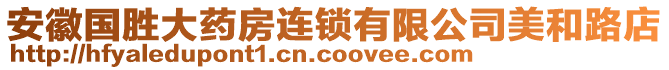 安徽國(guó)勝大藥房連鎖有限公司美和路店