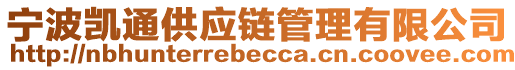 寧波凱通供應(yīng)鏈管理有限公司