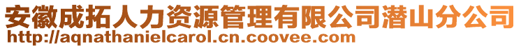 安徽成拓人力資源管理有限公司潛山分公司