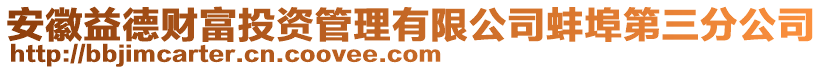 安徽益德財富投資管理有限公司蚌埠第三分公司