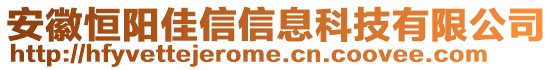 安徽恒陽(yáng)佳信信息科技有限公司