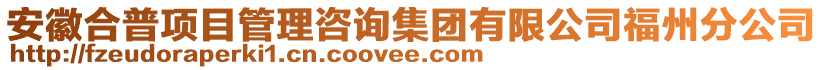 安徽合普項(xiàng)目管理咨詢集團(tuán)有限公司福州分公司