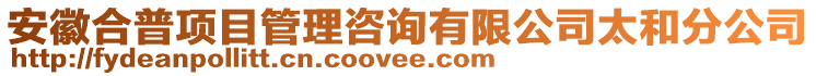 安徽合普項(xiàng)目管理咨詢有限公司太和分公司