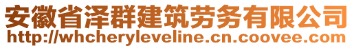 安徽省澤群建筑勞務(wù)有限公司