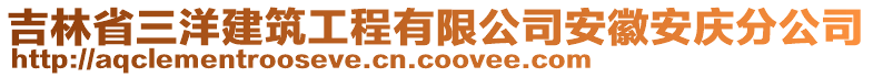 吉林省三洋建筑工程有限公司安徽安慶分公司