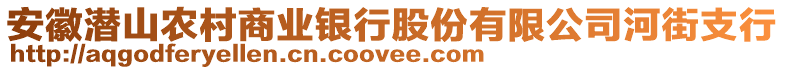 安徽潛山農(nóng)村商業(yè)銀行股份有限公司河街支行