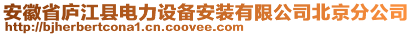 安徽省庐江县电力设备安装有限公司北京分公司