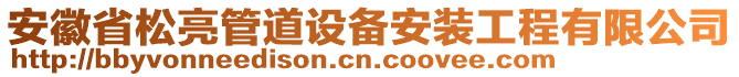 安徽省松亮管道設備安裝工程有限公司