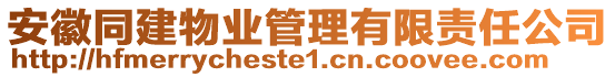 安徽同建物業(yè)管理有限責(zé)任公司