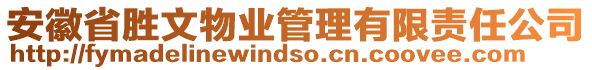 安徽省勝文物業(yè)管理有限責(zé)任公司