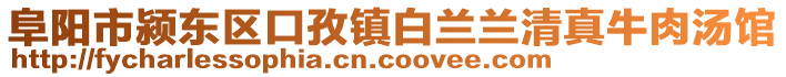 阜阳市颍东区口孜镇白兰兰清真牛肉汤馆