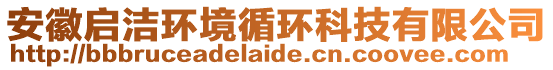 安徽啟潔環(huán)境循環(huán)科技有限公司