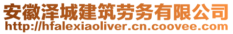 安徽澤城建筑勞務(wù)有限公司