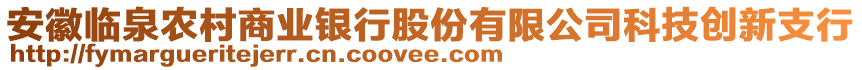 安徽臨泉農(nóng)村商業(yè)銀行股份有限公司科技創(chuàng)新支行