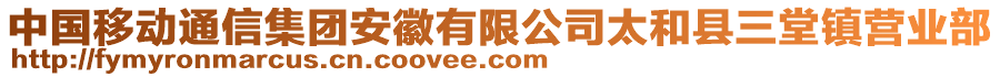 中國(guó)移動(dòng)通信集團(tuán)安徽有限公司太和縣三堂鎮(zhèn)營(yíng)業(yè)部