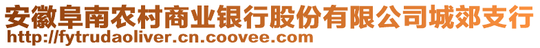 安徽阜南農村商業銀行股份有限公司城郊支行