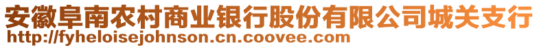 安徽阜南農村商業銀行股份有限公司城關支行