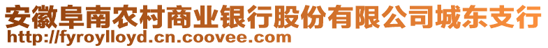 安徽阜南農村商業銀行股份有限公司城東支行