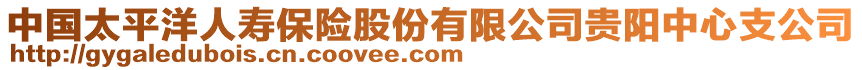 中國(guó)太平洋人壽保險(xiǎn)股份有限公司貴陽(yáng)中心支公司