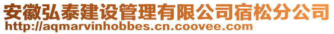 安徽弘泰建設管理有限公司宿松分公司