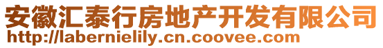 安徽匯泰行房地產(chǎn)開發(fā)有限公司