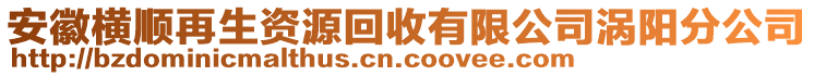 安徽橫順再生資源回收有限公司渦陽分公司