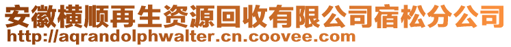 安徽橫順再生資源回收有限公司宿松分公司