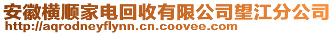 安徽橫順家電回收有限公司望江分公司