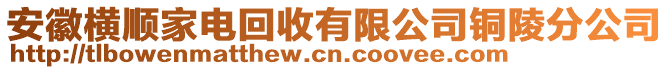 安徽橫順家電回收有限公司銅陵分公司