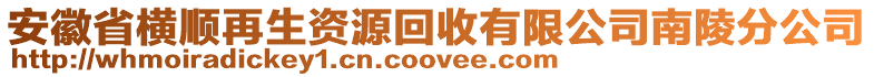 安徽省橫順再生資源回收有限公司南陵分公司