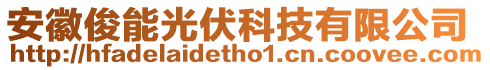 安徽俊能光伏科技有限公司