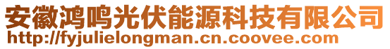 安徽鴻鳴光伏能源科技有限公司