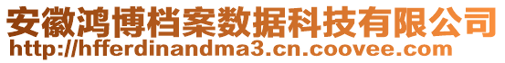 安徽鴻博檔案數(shù)據(jù)科技有限公司