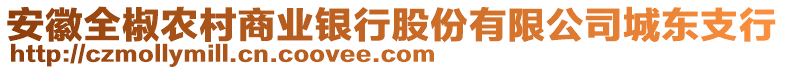 安徽全椒農(nóng)村商業(yè)銀行股份有限公司城東支行