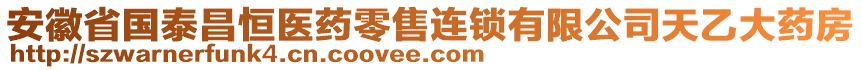 安徽省国泰昌恒医药零售连锁有限公司天乙大药房