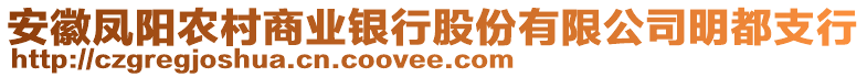 安徽凤阳农村商业银行股份有限公司明都支行