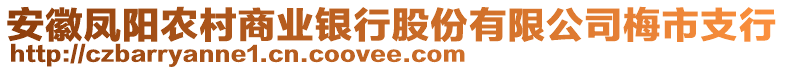 安徽鳳陽農(nóng)村商業(yè)銀行股份有限公司梅市支行