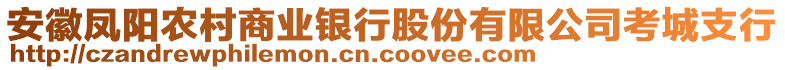 安徽鳳陽農(nóng)村商業(yè)銀行股份有限公司考城支行