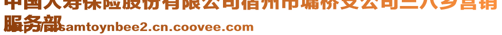 中國人壽保險股份有限公司宿州市墉橋支公司三八鄉(xiāng)營銷
服務部