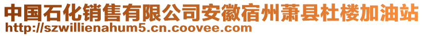 中國石化銷售有限公司安徽宿州蕭縣杜樓加油站