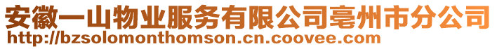 安徽一山物業(yè)服務(wù)有限公司亳州市分公司