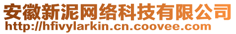 安徽新泥網(wǎng)絡(luò)科技有限公司